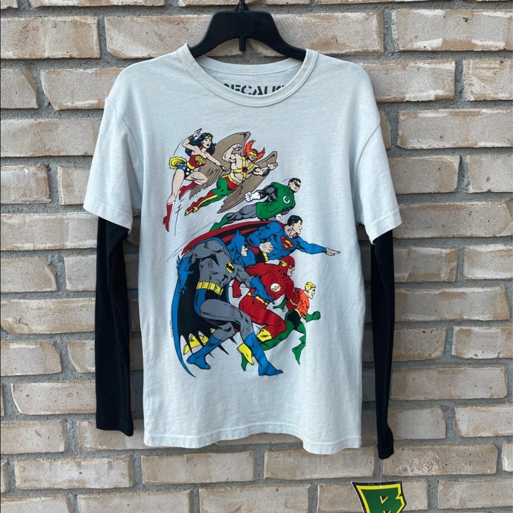 NEW Boy's T-Shirt The Justice League DC Comics Long Sleeve layered look *READ